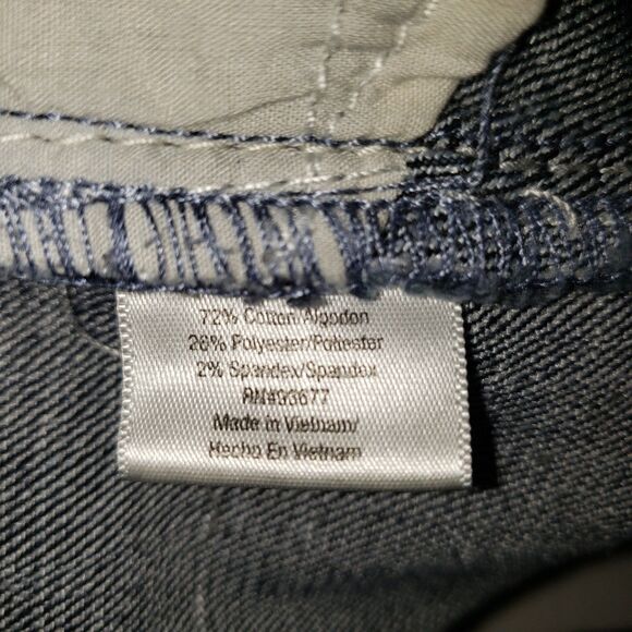 ANA Bootcut Stretch Denim Jeans Womens Size Petite 28 8P Rhinestone Back Pockets - Picture 7 of 9